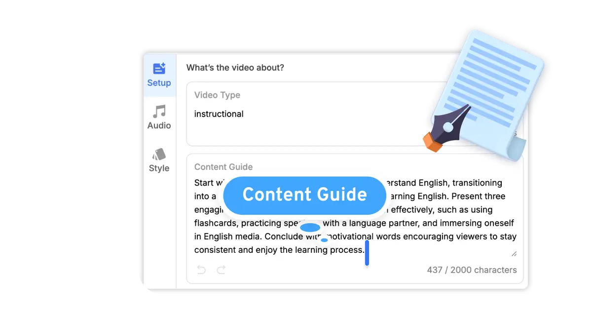 AI video generator with easy editing tools to swap scenes, add branding, refine voiceovers, and polish your final video.